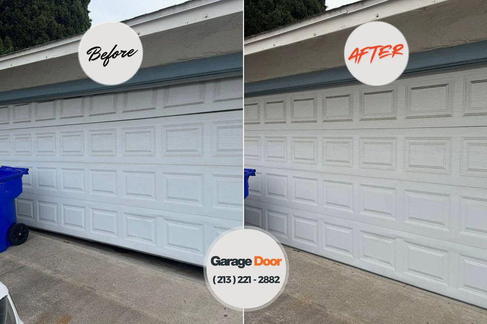 Before and after: garage door repair Lawton, MI